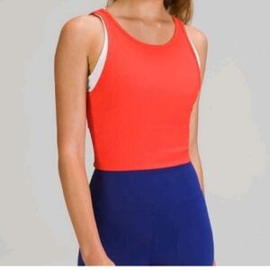 Lululemon Power Pivot Tank Top Rib Autumn Red Sz 8